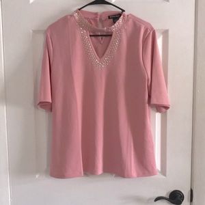 Pink embellished top bydesign size Large